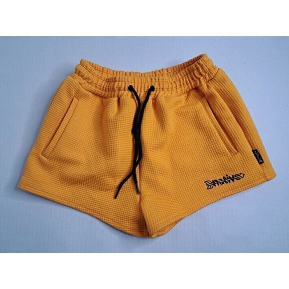 Native Language Clothing Waffle Shorties Shorts Women's Yellow Size S - Picture 1 of 6